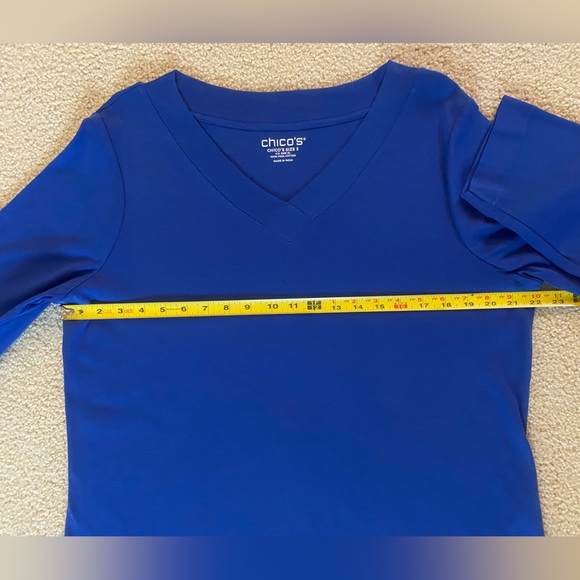 Chico’s V-neck Pima cotton 3/4 length sleeve tee - Picture 7 of 10